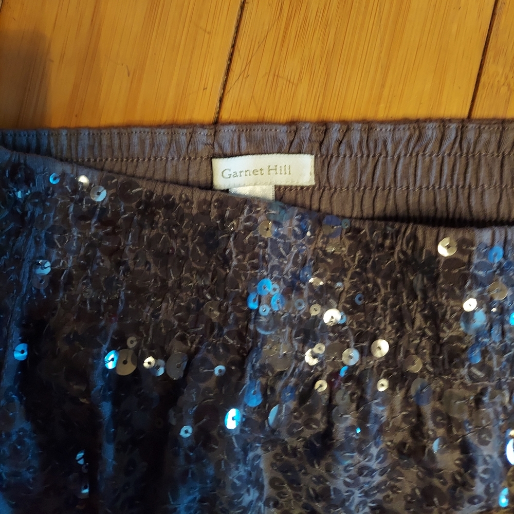 Garnet hill Grey Or Pink Party Festival Sequin Mini Skirt Large - Picture 2 of 3